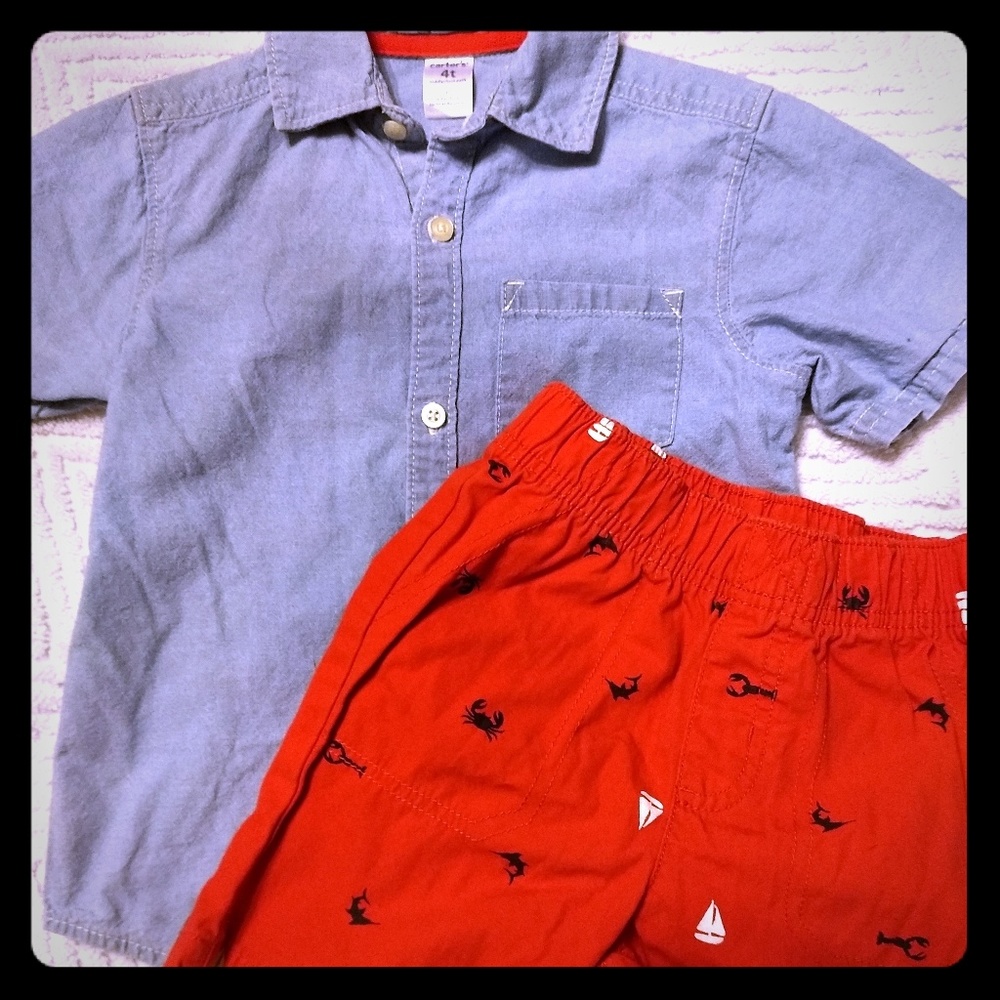 Boys Carter's shirt and shorts set